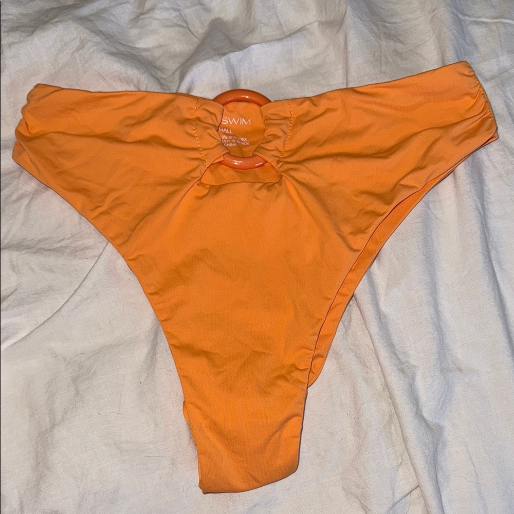 Riot Swim Vibrant Orange Bikini Bottom with Ring Accent